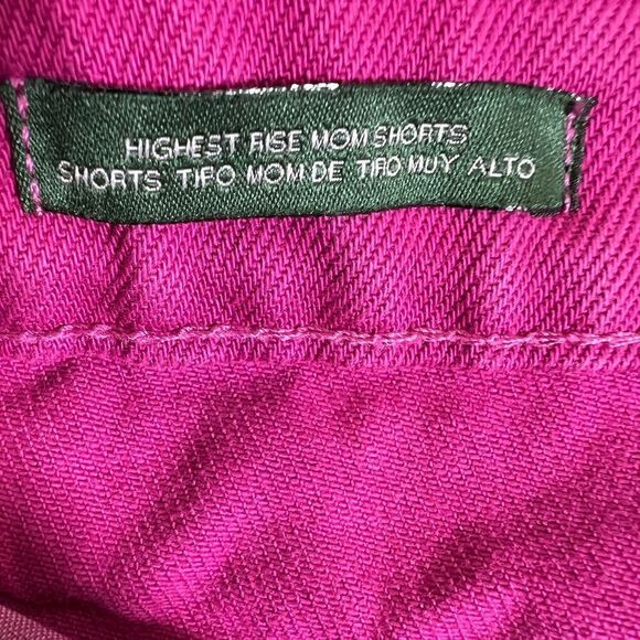 Wild Fable Highest Rise Mom Jean Shorts Size 14/32 Pink Fuchsia Rolled Hem - Picture 6 of 15